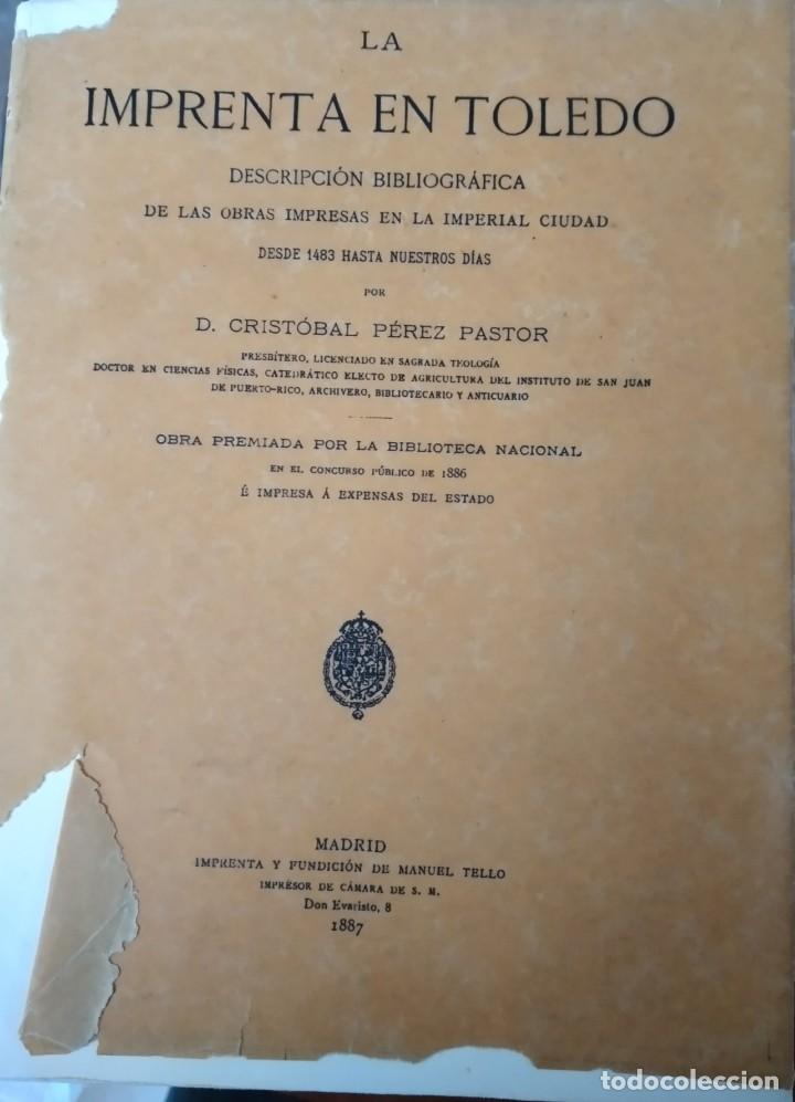 Livros em segunda m&atilde;o: LA IMPRENTA EN TOLEDO. DESCRIPCION BIBLIOGR&Aacute;FICA DE LAS OBRAS IMPRESAS EN LA IMPERIAL CIUDAD