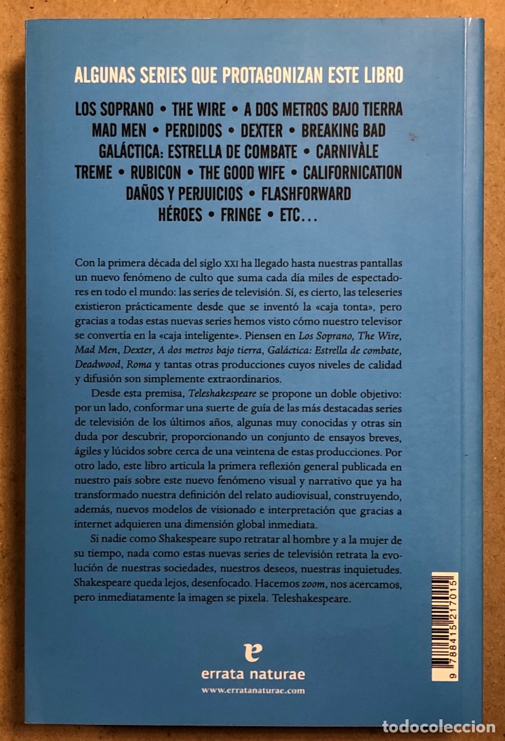 Libros de segunda mano: TELESHAKESPEARE. JORGE CARRI&Oacute;N. ERRATA NATURAE 2011 (1&ordf; EDICI&Oacute;N). - Foto 5