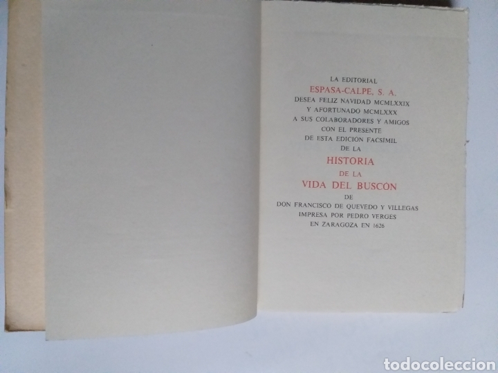 Libros de segunda mano: Historia de la vida del Busc&oacute;n Francisco de Quevedo . Facs&iacute;mil - Foto 6