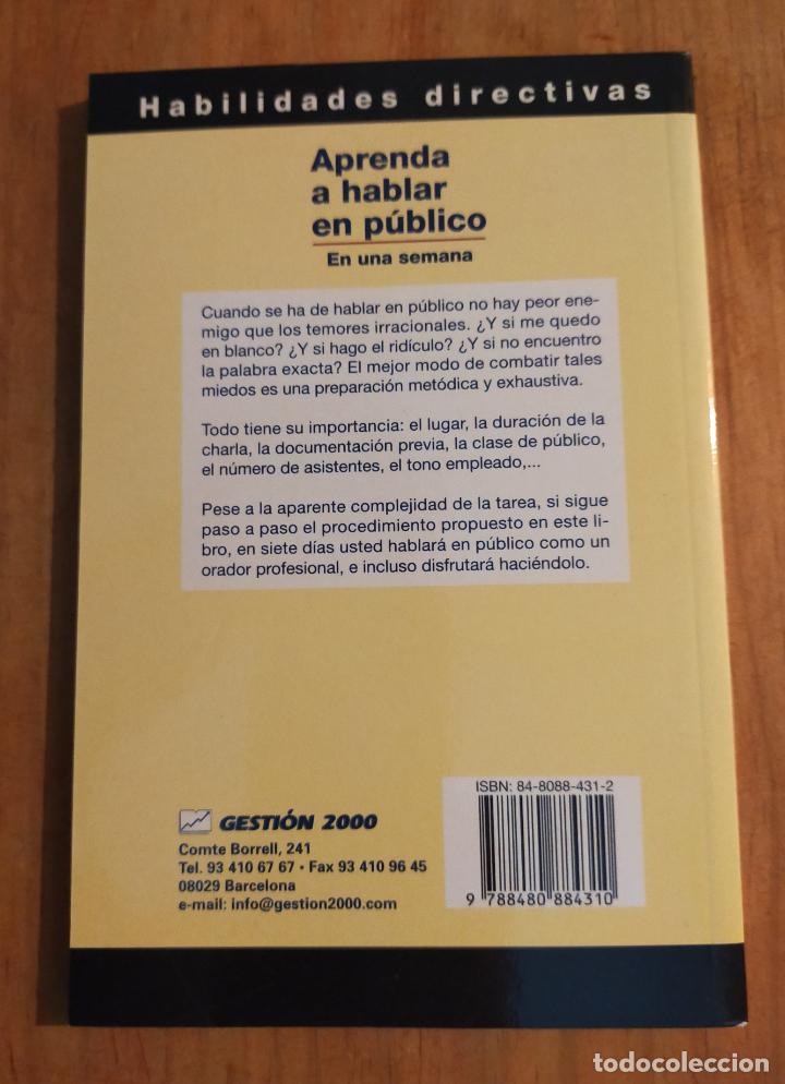 Libros de segunda mano: APRENDA A HABLAR EN PUBLICO EN UNA SEMANA - Foto 2