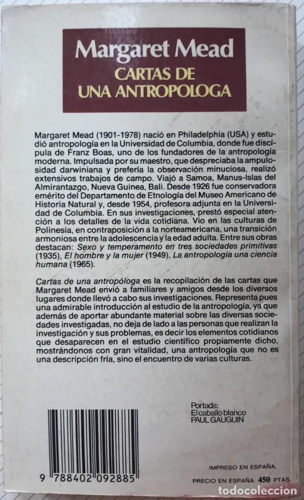 Libros de segunda mano: CARTAS DE UNA ANTROP&Oacute;LOGA- MARGARET MEAD - Foto 2