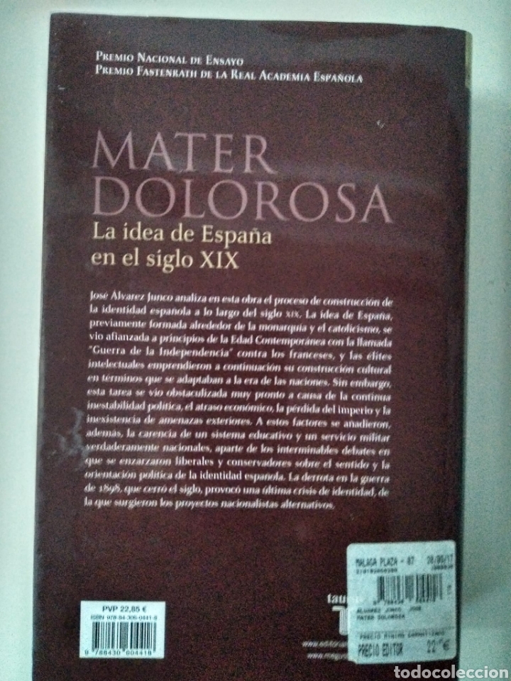 Libros de segunda mano: Mater Dolorosa. La idea de Espa&ntilde;a en el siglo XIX / Jos&eacute; &Aacute;lvarez Junco - Foto 6