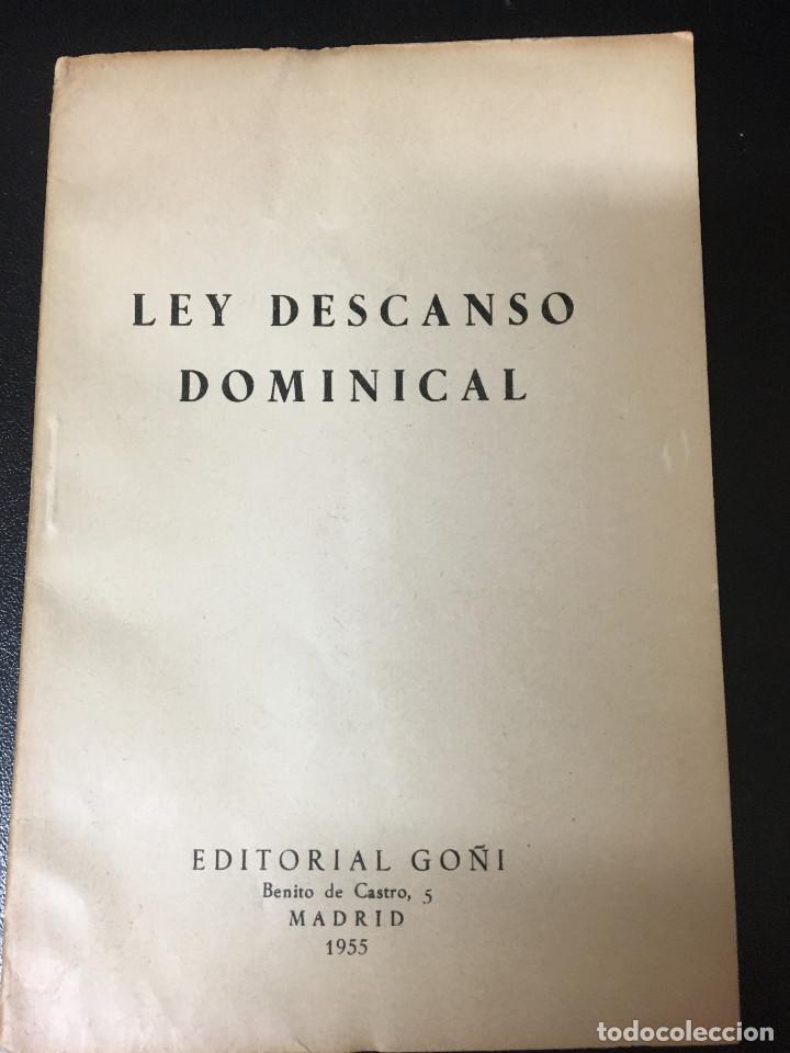 Libros de segunda mano: Ley del Descanso Dominical. 1940 - Foto 1