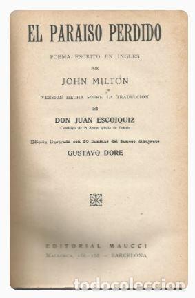 Libros de segunda mano: EL PARAISO PERDIDO - Jhon Milton - Foto 1