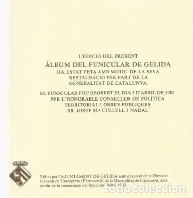 Libros de segunda mano: &Agrave;LBUM DEL FUNICULAR DE GELIDA 1920-1982 - Foto 10