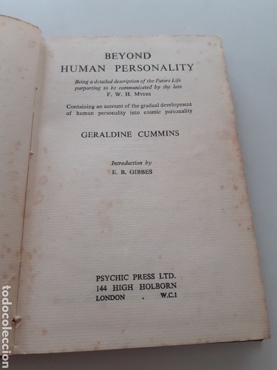 Libros de segunda mano: Beyond human personality, Geraldine Cummins, ingl&eacute;s, 1952 - Foto 1