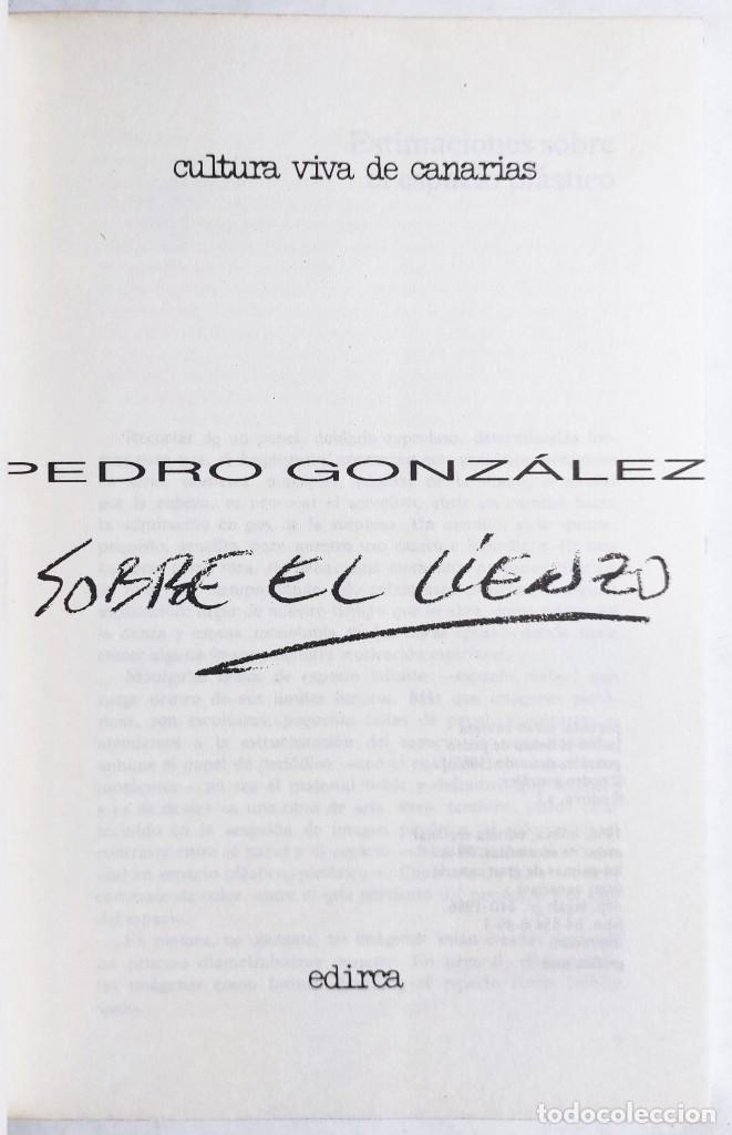 Libros de segunda mano: PEDRO GONZ&Aacute;LEZ. SOBRE EL LIENZO. 1985. CANARIAS. - Foto 2