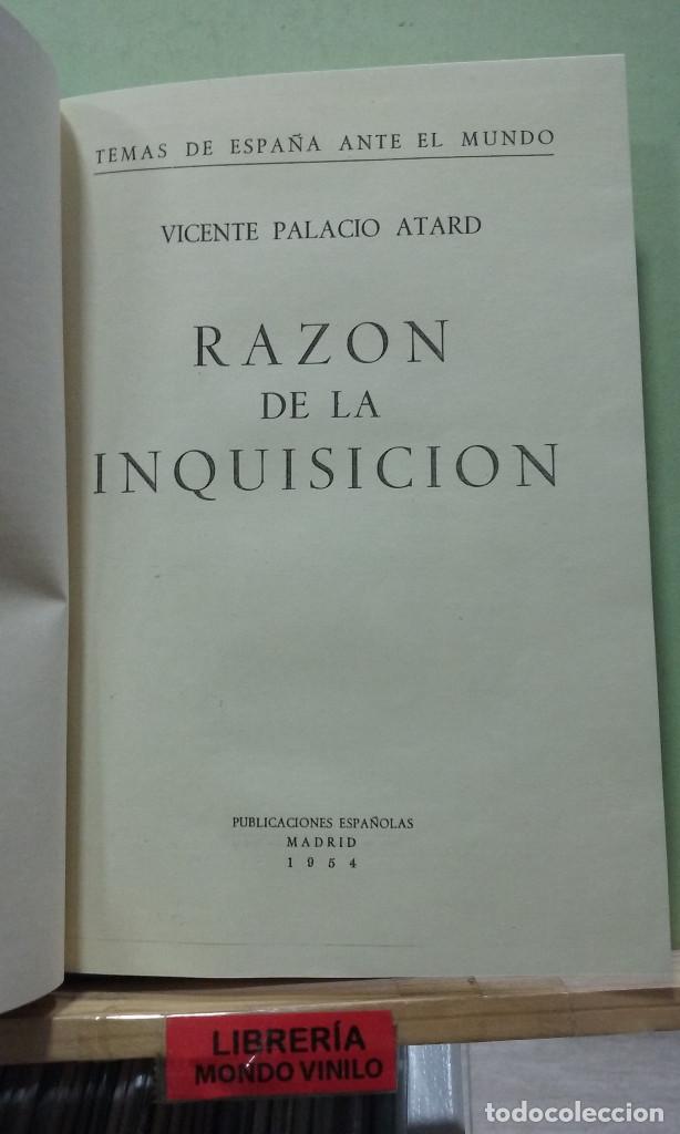 Libros de segunda mano: Raz&oacute;n de la Inquisicion. Vicente Palacio Atard - Foto 3