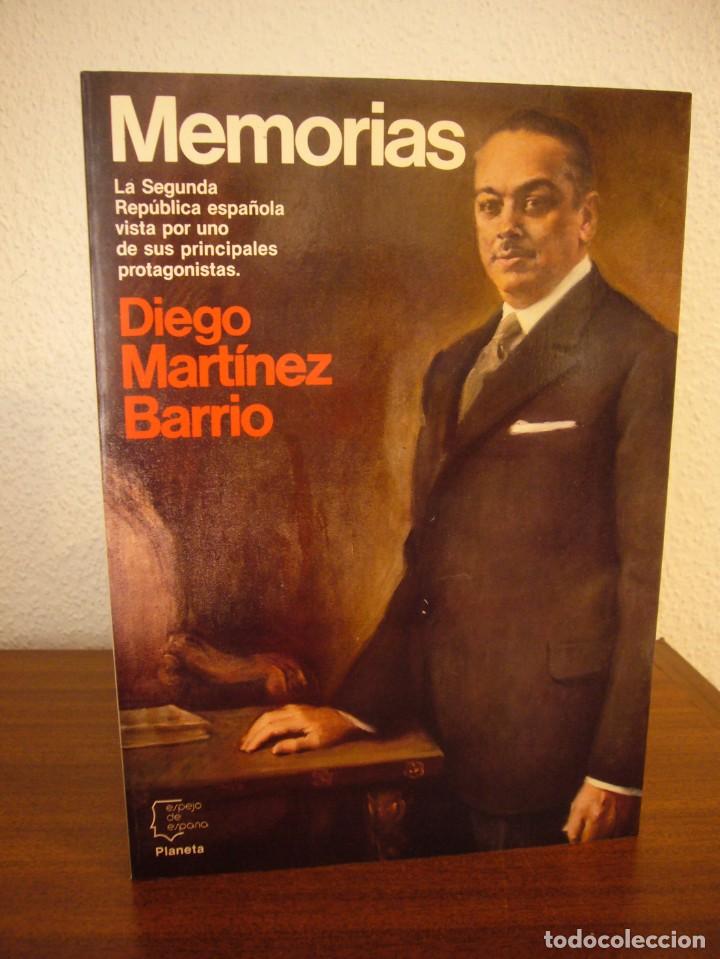 Libros de segunda mano: DIEGO MARTÍNEZ BARRIO: MEMORIAS (PLANETA, 1983) EXCELENTE ESTADO - Foto 1 - 303279643