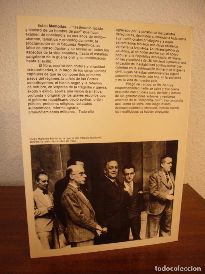 Libros de segunda mano: DIEGO MARTÍNEZ BARRIO: MEMORIAS (PLANETA, 1983) EXCELENTE ESTADO - Foto 3 - 303279643