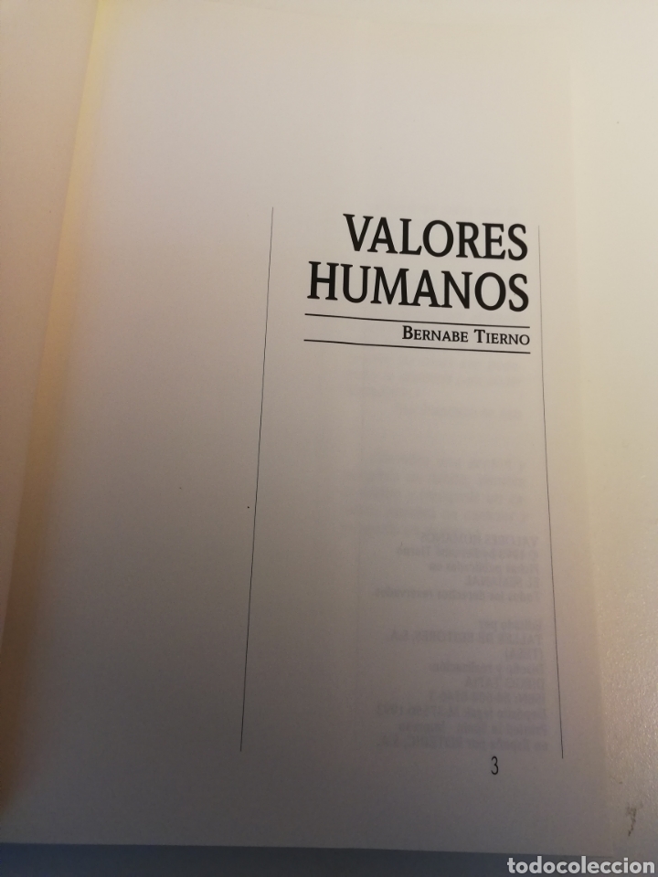 Libros de segunda mano: VALORES HUMANOS. TERCER VOLUMEN (BERNAB&Eacute; TIERNO) - Foto 2
