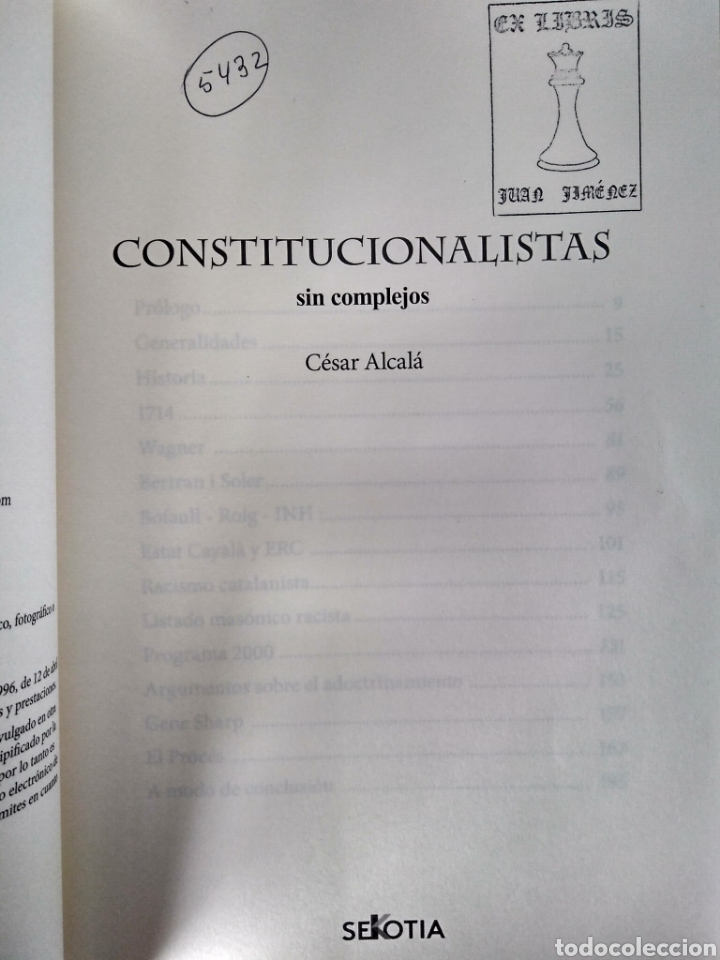 Libros de segunda mano: Constitucionalistas sin complejos / C&eacute;sar Alcal&aacute; - Foto 3