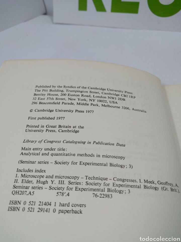 Libros de segunda mano: Analytical and Quantitative methods un microscopy. Cambridge University Press - Foto 4