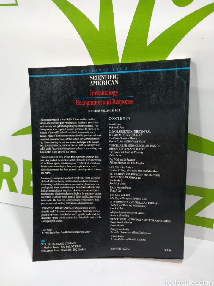 Libros de segunda mano: Scientific American. Immunology Recognition and response. William E Paul. - Foto 2