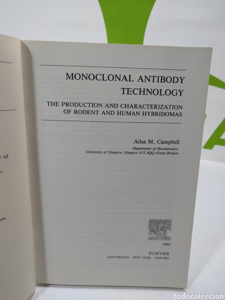 Libros de segunda mano: Monoclonal antibody Technology. Alisa M Campbell. Elsevier - Foto 3