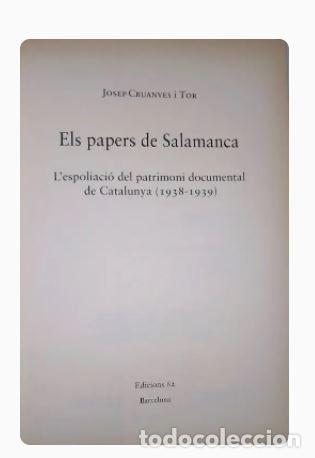 Libros de segunda mano: ELS PAPERS DE SALAMANCA - Josep Cruanyes - Foto 4