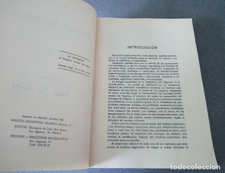 Libros de segunda mano: Elementos de Analisis Algebraico J.Rey Pastor - Foto 4