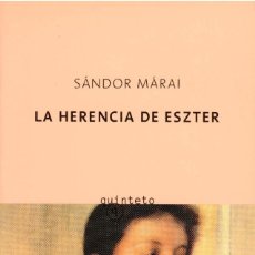 Libros de segunda mano: LA HERENCIA DE ESZTER. SANDOR MARÁI. SALAMANDRA 2003. 189 PÁGS. TAPA BLANDA.