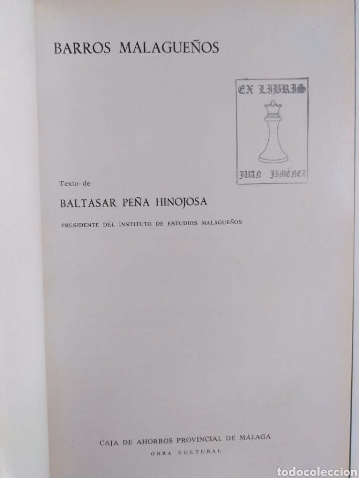 Libros de segunda mano: Barros malague&ntilde;os / Baltasar Pe&ntilde;a Hinojosa - Foto 3