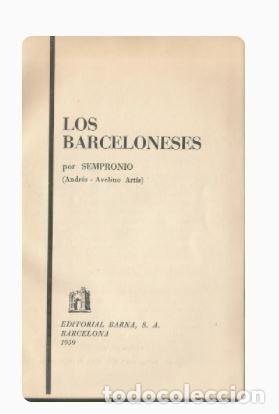 Libros de segunda mano: LOS BARCELONESES - SEMPRONIO - Foto 1