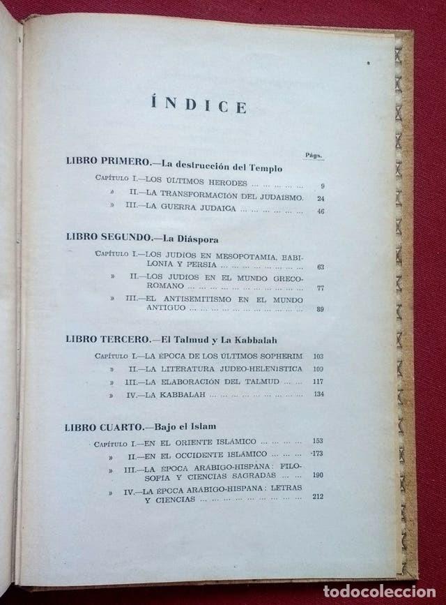 Libros de segunda mano: HISTORIA DE LOS JUDIOS - 1&ordf; EDICION- 1944 - Foto 3
