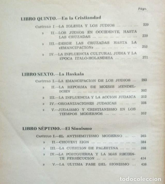Libros de segunda mano: HISTORIA DE LOS JUDIOS - 1&ordf; EDICION- 1944 - Foto 4