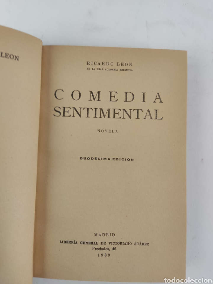 Libros de segunda mano: L-6102 COMEDIA SENTIMENTAL, RICARDO LEON, 1939 - Foto 3