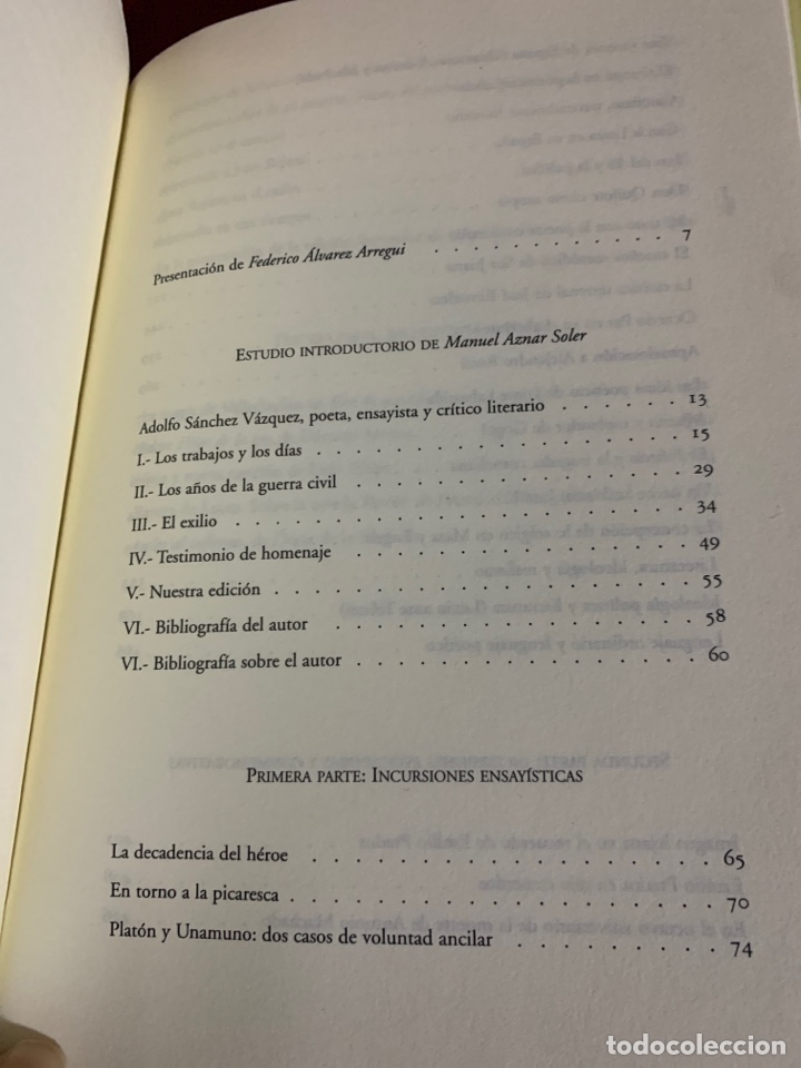 Libros de segunda mano: Incursiones literarias. Adolfo S&aacute;nchez V&aacute;zquez - Foto 5