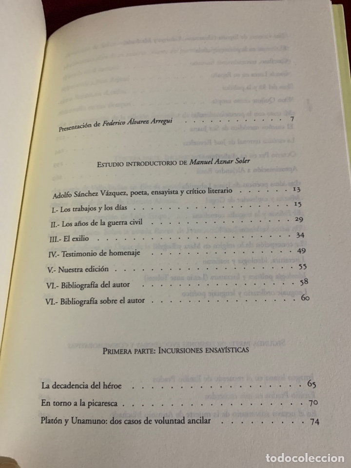 Libros de segunda mano: Incursiones literarias. Adolfo S&aacute;nchez V&aacute;zquez - Foto 6