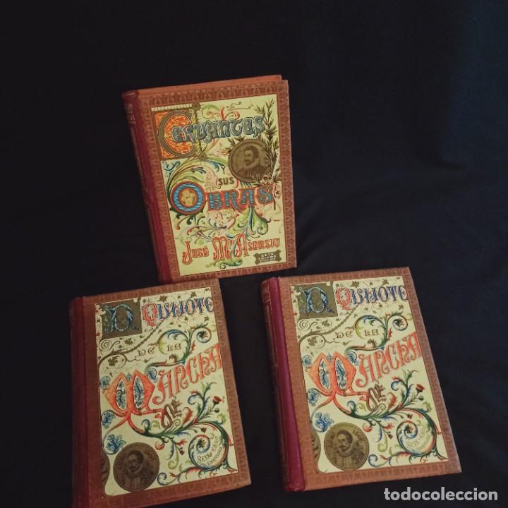 Second hand books: Don Quijote De La Mancha-Seix Editor-2 Tomos Y 1 Tomo Cervantes Y Sus Obras Asensio-Buen Estado