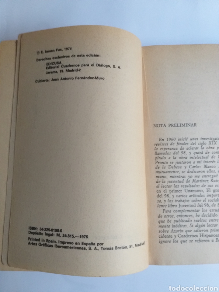 Libros de segunda mano: La crisis intelectual del 98 E. Inman Fox . . - Foto 8