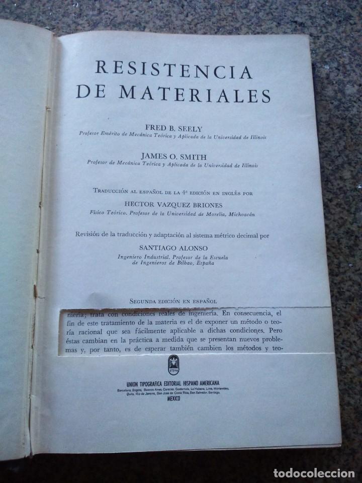 Libros de segunda mano: RESISTENCIA DE MATERIALES -- FRED SEELY & JAMES SMITH -- 1963 MEXICO -- - Foto 1