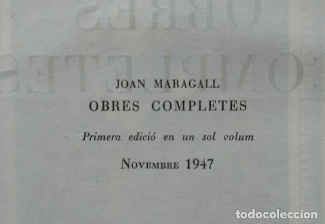 Libros de segunda mano: OBRES COMPLETES DE JOAN MARAGALL - SELECTA 1&ordf; EDICIO EN UN VOLUM. - Foto 3