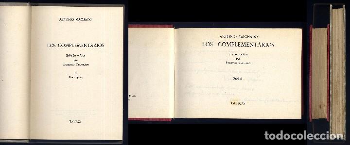 Libros de segunda mano: MACHADO, Antonio. Los Complementarios. 1972. - Foto 2