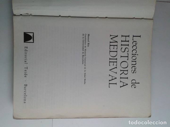 Libros de segunda mano: LECCIONES DE HISTORIA MEDIEVAL 1978 MANUEL RIU 5&ordf; EDICI&Oacute;N TEIDE - Foto 2