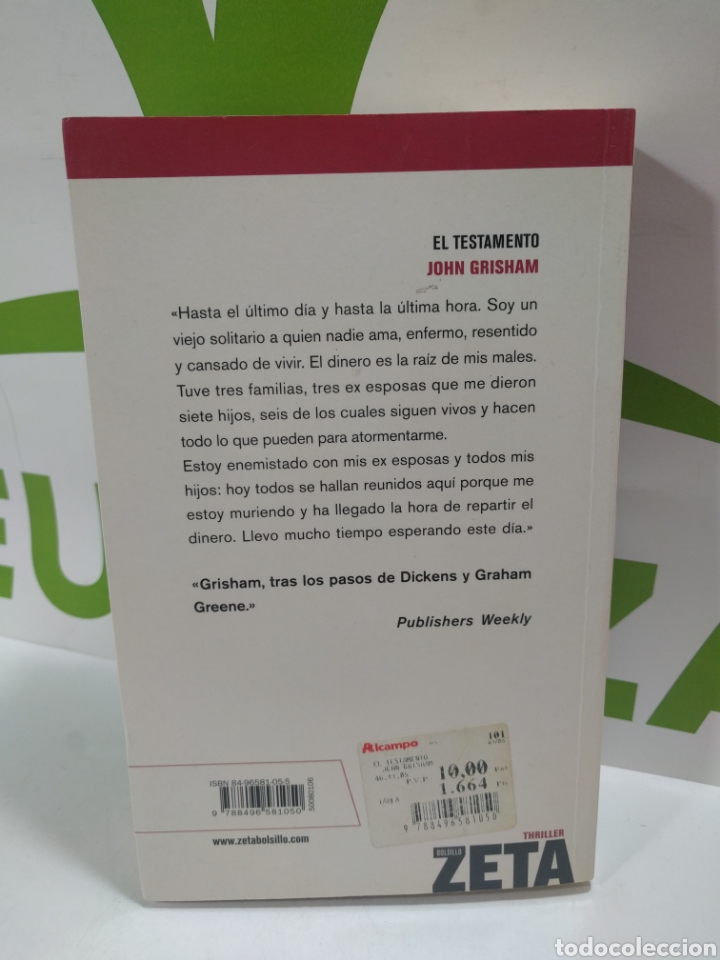 Libros de segunda mano: John grisham. El testamento. Thriller Zeta. - Foto 2