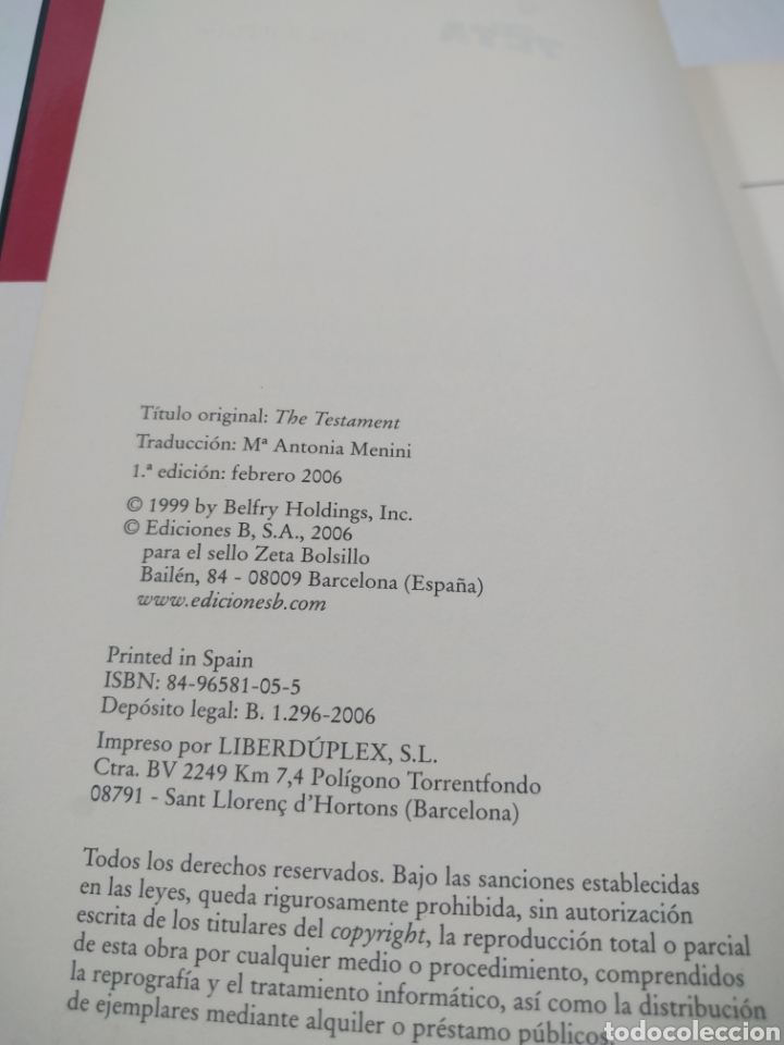 Libros de segunda mano: John grisham. El testamento. Thriller Zeta. - Foto 4