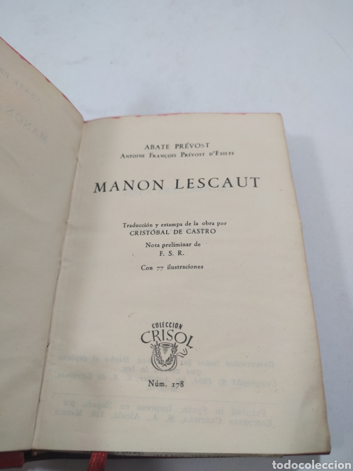 Libros de segunda mano: Manon Lescaut. Colecci&oacute;n crisol. - Foto 3