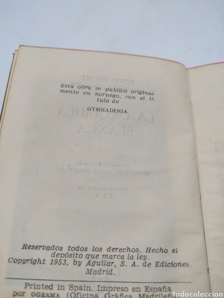 Libros de segunda mano: La orqu&iacute;dea blanca. Sigrid Undset. Colecci&oacute;n crisol. - Foto 2