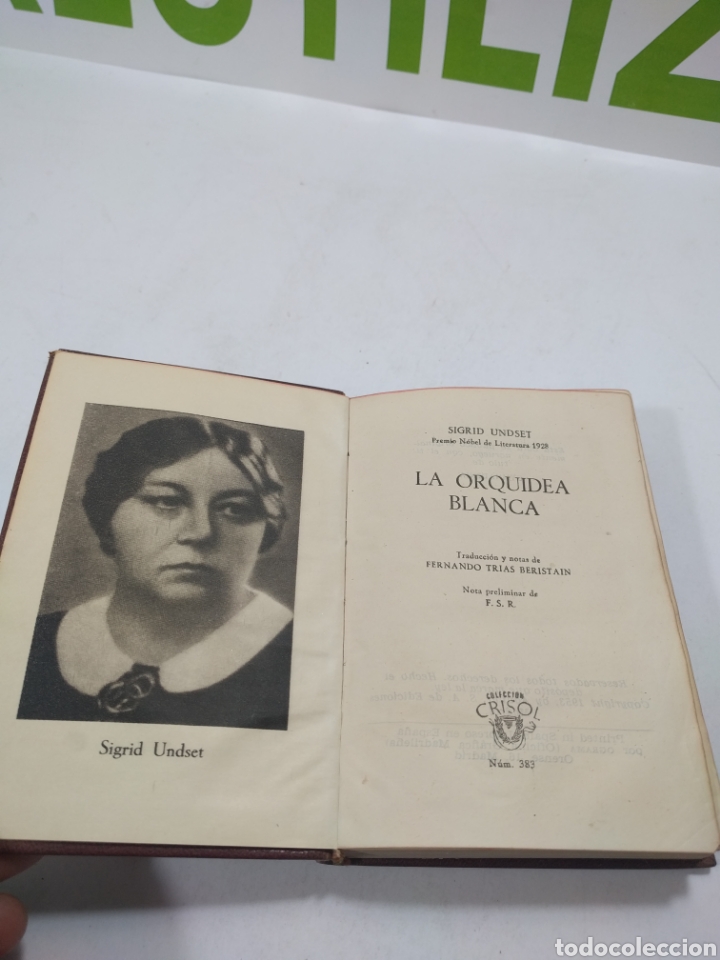 Libros de segunda mano: La orqu&iacute;dea blanca. Sigrid Undset. Colecci&oacute;n crisol. - Foto 3