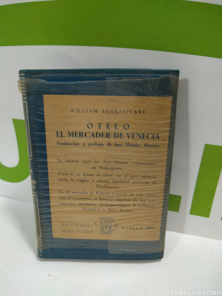 Libros de segunda mano: Otelo. El mercader de Venecia. William Shakespeare. Colecci&oacute;n crisol. - Foto 1