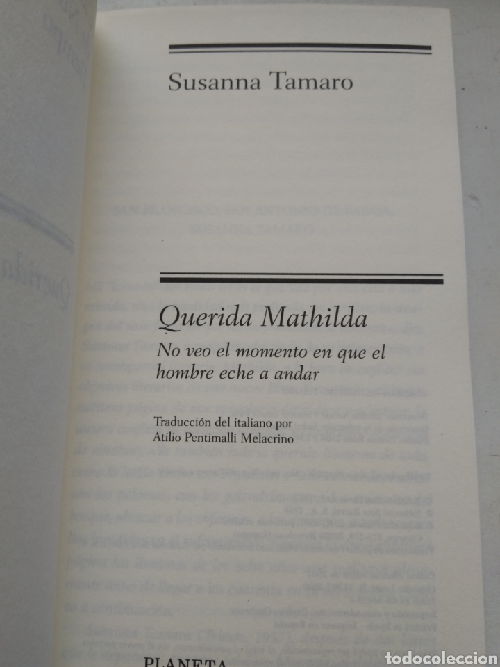 Libros de segunda mano: QUERIDA MATILDA/SUSANNA TAMARO - Foto 2