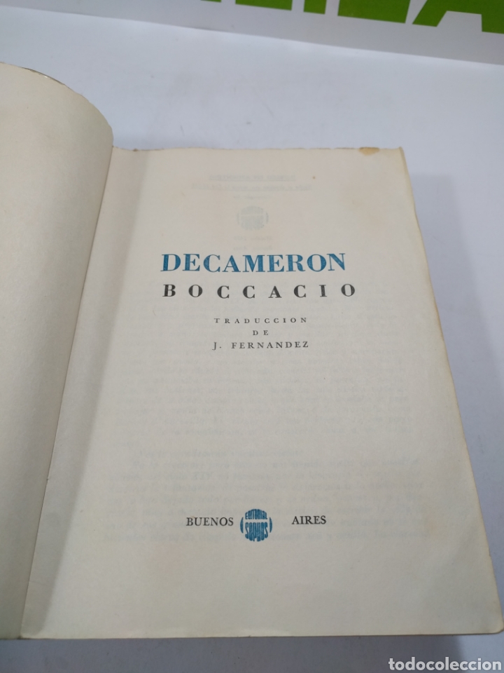 Libros de segunda mano: Decamer&oacute;n. Boccacio. Buenos aires. - Foto 2