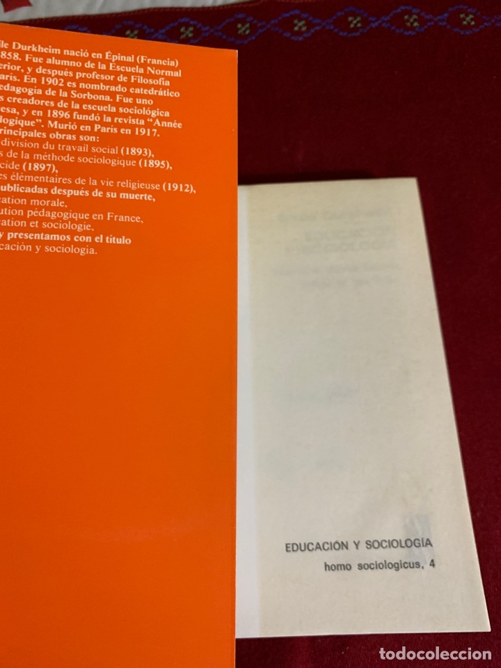 Libros de segunda mano: Educaci&oacute;n y sociolog&iacute;a. &Eacute;mile Durkheim. - Foto 3