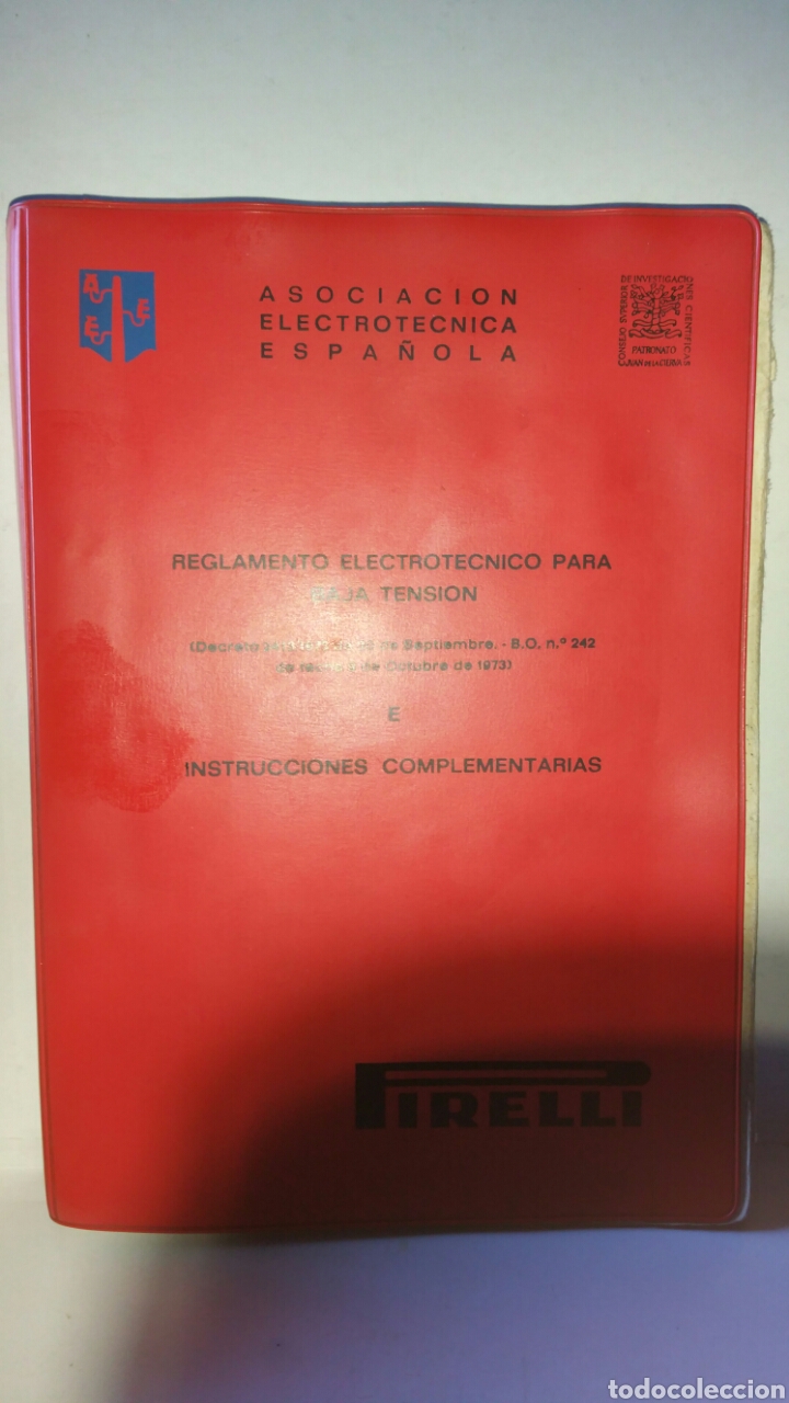 Libros de segunda mano: Reglamento electrotecnico para baja tensi&oacute;n e instrucciones complementarias. PIRELLI - Foto 1