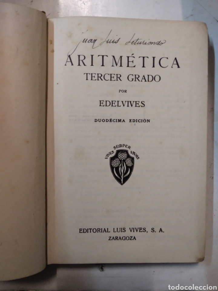 Libros de segunda mano: Aritmetica,tercer grado,Ed Luis Vives - Foto 2