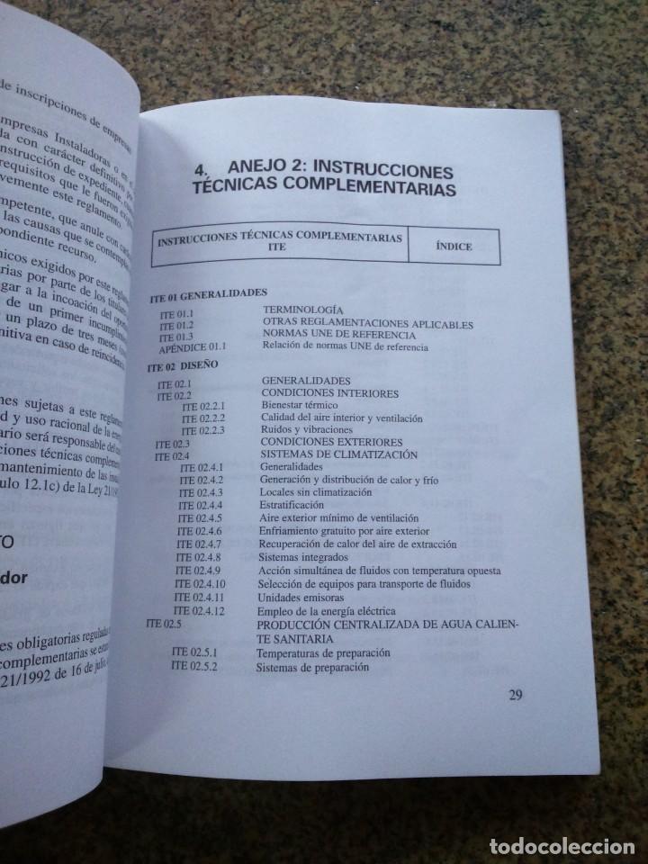 Libros de segunda mano: RITE - REGLAMENTO DE INSTALACIONES TERMICAS EN LOS EDIFICIOS -- 1999 -- - Foto 2
