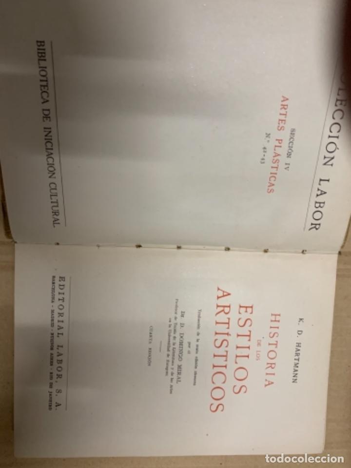 Libros de segunda mano: Historia de los estilos art&iacute;sticos, editorial Labor - Foto 3