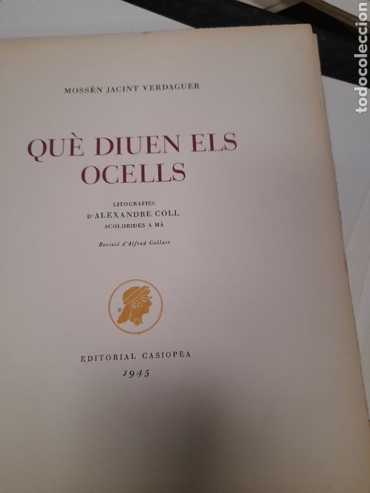 Libros de segunda mano: QUE DIUEN ELS OCELLS, de Verdaguer de 1945 - Foto 2