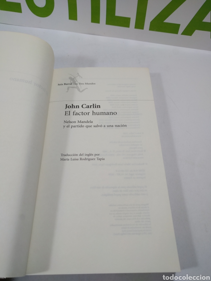 Libros de segunda mano: El factor Humano. John Carlin. Seix Barral. - Foto 3